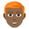 Man- Medium-Dark Skin Tone- Red Hair emoji on Emojione